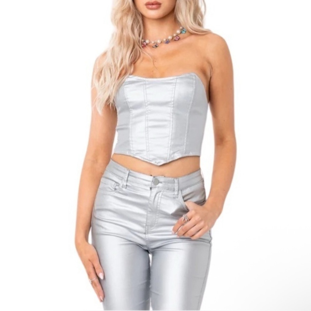 Edikted Faux Leather Corset